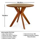 Conjunto Mesa De Jantar Redonda Marci Premium 100cm Natural C