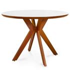 Conjunto Mesa De Jantar Redonda Marci Premium 120cm Branca Co