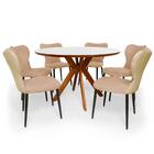 Conjunto Mesa De Jantar Redonda Marci Premium 120cm Branca Co