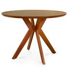Conjunto Mesa De Jantar Redonda Marci Premium 120cm Natural C