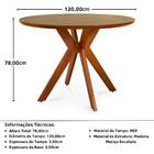 Conjunto Mesa De Jantar Redonda Marci Premium 120cm Natural C