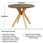 Conjunto Mesa De Jantar Redonda Marci Premium Natural 100cm C