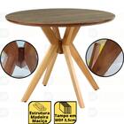 Conjunto Mesa De Jantar Redonda Marci Premium Natural 100cm C