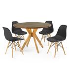 Conjunto Mesa De Jantar Redonda Marci Premium Natural 100cm C