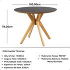 Conjunto Mesa De Jantar Redonda Marci Premium Preta 100cm Com