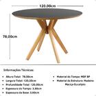 Conjunto Mesa De Jantar Redonda Marci Premium Preta 120cm Com