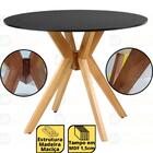 Conjunto Mesa De Jantar Redonda Marci Preta 100cm Com 4 Cadei