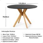 Conjunto Mesa De Jantar Redonda Marci Preta 120cm Com 4 Cadei
