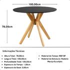 Conjunto Mesa De Jantar Redonda Marci Preta 120cm Com 4 Cadei