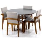 Conjunto Mesa De Jantar Redonda Preta Lara Premium 120cm Com