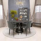 Conjunto Mesa De Jantar Redonda Preta Talia 120cm Com 4 Cadei