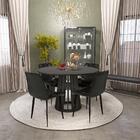 Conjunto Mesa De Jantar Redonda Preta Talia 120cm Com 4 Cadei