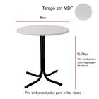 Conjunto Mesa De Jantar Redonda Preta Tampo Branco Com 4 Cade