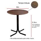 Conjunto Mesa De Jantar Redonda Preta Tampo Imbuia Com 4 Cade