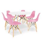 Conjunto Mesa De Jantar Redonda Solo Branca 120cm Com 6 Cadei