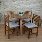 Conjunto Mesa De Jantar Redonda Tai 90cm Amadeirada Com Cadei
