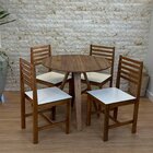Conjunto Mesa De Jantar Redonda Tai 90cm E Cadeiras Luna Asse