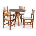Conjunto Mesa De Jantar Redonda Tai 90cm E Cadeiras Luna Asse