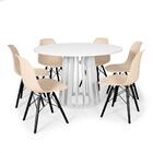 Conjunto Mesa De Jantar Redonda Talia 120cm Branca Com 6 Cade