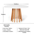 Conjunto Mesa De Jantar Redonda Talia Amadeirada Branca 120cm