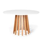 Conjunto Mesa De Jantar Redonda Talia Amadeirada Branca 120cm