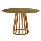 Conjunto Mesa De Jantar Redonda Talia Amadeirada Natural 120c