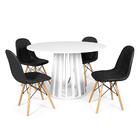 Conjunto Mesa De Jantar Redonda Talia Branca 120cm Com 4 Cade
