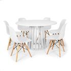 Conjunto Mesa De Jantar Redonda Talia Branca 120cm Com 6 Cade