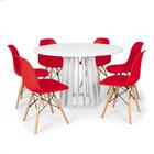 Conjunto Mesa De Jantar Redonda Talia Branca 120cm Com 6 Cade
