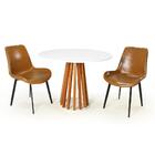 Conjunto Mesa De Jantar Redonda Talia Branca Amadeirada 100cm