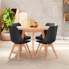 Conjunto Mesa De Jantar Redonda Vértice 105cm Natural Com 4 C