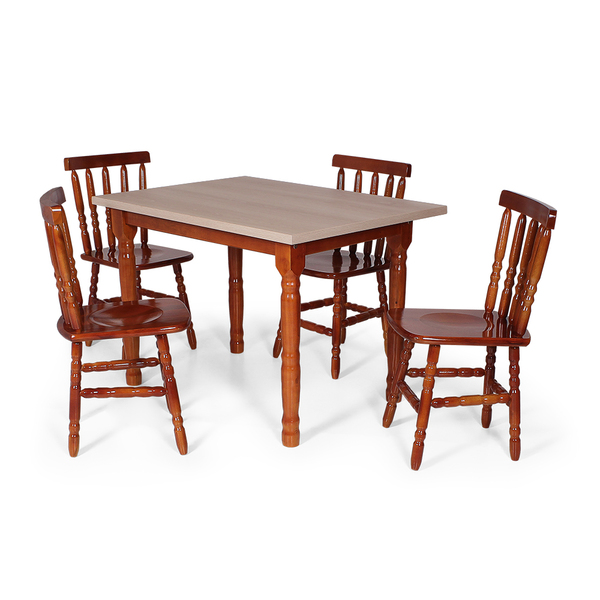 Conjunto Mesa De Jantar Retangular 110x80cm Mel Com 4 Cadeira