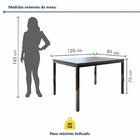 Conjunto Mesa De Jantar Retangular 120cm X 85cm Com 4 Cadeira