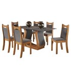 Conjunto Mesa De Jantar Retangular 160x80 Buenos Aires Com 6