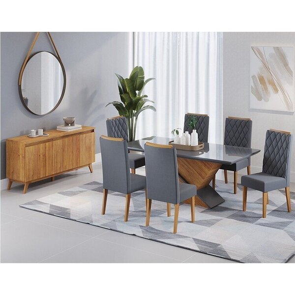Conjunto Mesa De Jantar Retangular 180x90 Epic Com 6 Cadeiras