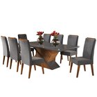 Conjunto Mesa De Jantar Retangular 200x90 Pipa Com 8 Cadeiras