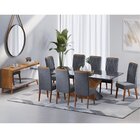 Conjunto Mesa De Jantar Retangular 200x90 Pipa Com 8 Cadeiras