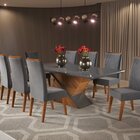 Conjunto Mesa De Jantar Retangular 200x90 Pipa Com 8 Cadeiras