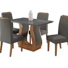 Conjunto Mesa De Jantar Retangular Amore 120x80cm Com Vidro E