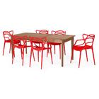 Conjunto Mesa De Jantar Retangular Em Madeira Maciça 186cm Co