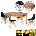 Conjunto Mesa De Jantar Retangular Encanto 156cm Com 6 Gaveta