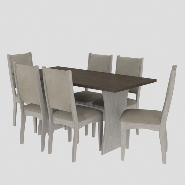 Conjunto Mesa De Jantar Retangular França Teka/wengue E 6 Cad