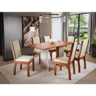 Conjunto Mesa De Jantar Retangular Lia Cherry/off White 150x8