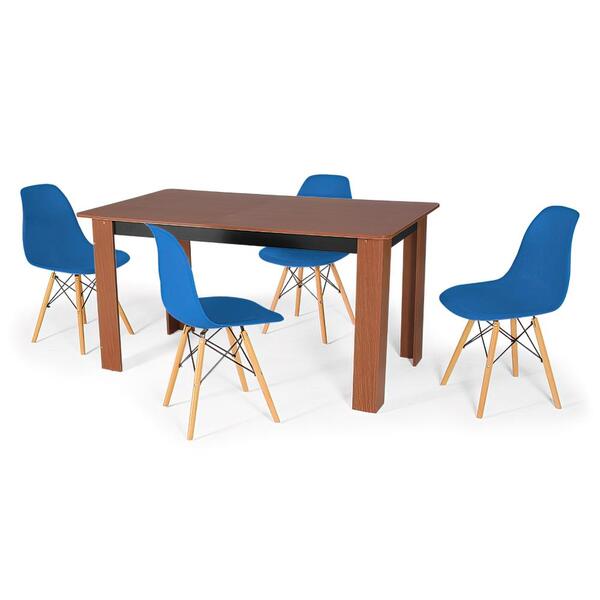Conjunto Mesa De Jantar Retangular Pérola Cherry 150x80cm Com