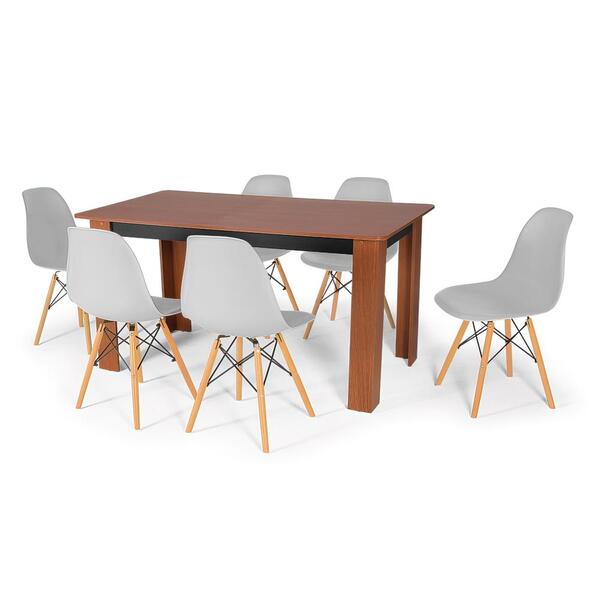 Conjunto Mesa De Jantar Retangular Pérola Cherry 150x80cm Com