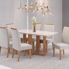 Conjunto Mesa De Jantar Retangular Viel 160cm X 80cm Com Vidr