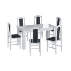 Conjunto Mesa De Jantar Retrô 6 Cadeiras 1 Cristaleira Móveis