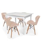 Conjunto Mesa De Jantar Robust 110x90 Branca Com 4 Cadeiras E