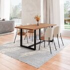 Conjunto Mesa De Jantar Rústica De Madeira Maciça Com 4 Cadei