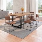 Conjunto Mesa De Jantar Rústica De Madeira Maciça Com 6 Cadei